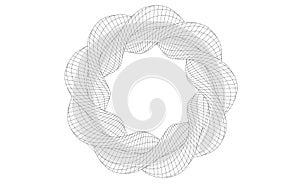 Vector illustration of geometric math shape with wireframe mesh