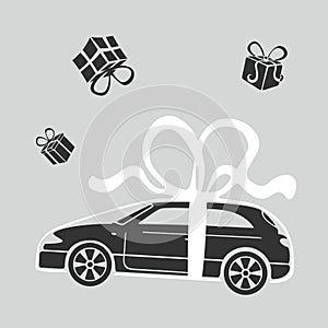 Vector Illustration Gift car