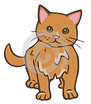 Vector illustration of ginger cat.