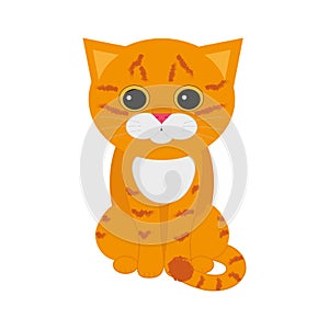 Vector illustration of ginger cat in flat style