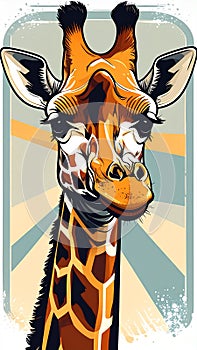 Vector illustration of giraffe head