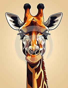 Vector illustration of giraffe head