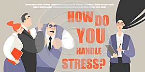 Vector illustration of a girl in a conflict and stressful situation at work