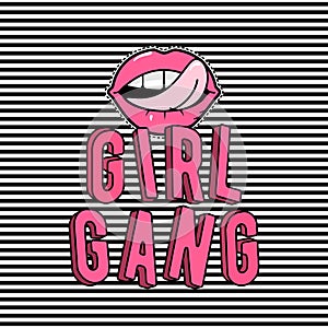 Vector illustration of girl gang stylish patch