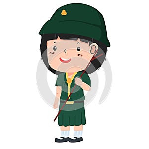 Vector illustration of girl scout thai