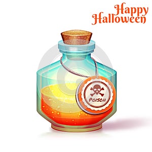 Vector illustration of glass flask with poison