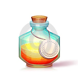 Vector illustration of glass flask with potion