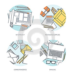 Vector illustration. Global communication. Social network,chatting. Emailing, sms. Web calls. Internet.