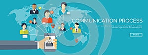 Vector illustration. Global communication. Social network,chatting. Emailing, sms. Web calls. Internet.