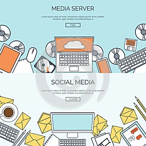 Vector illustration. Global communication. Social network,chatting. Emailing, sms. Web calls. Internet.