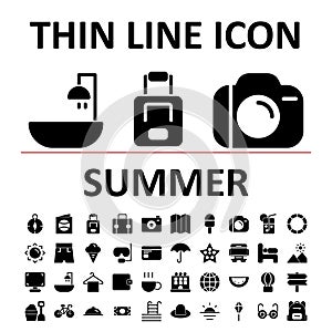 Vector illustration of glyph icon set summer , suitable for website, mobile apps, business, travel, holiday and more.