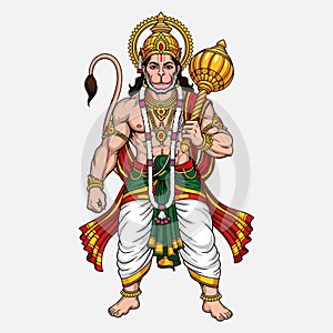 Vector illustration of god hanuman