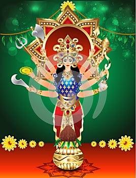 Vector illustration goddess durga