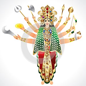 Vector Illustration of goddess Durga