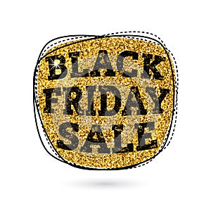 Vector illustration of gold Black Friday Sale