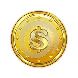 Vector illustration of gold coin