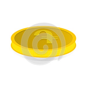 Vector illustration of a gold coin with symbol of amd, dram