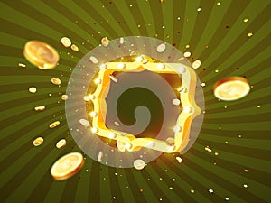 Vector illustration of the gold coins blast