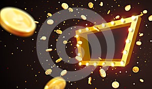 Vector illustration of the gold coins blast