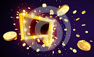 Vector illustration of the gold coins blast