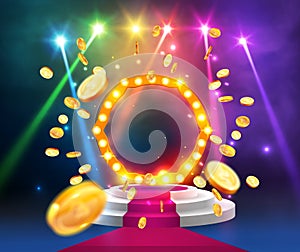 Vector illustration of the gold coins blast