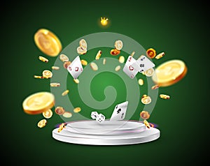 Vector illustration of the gold coins blast