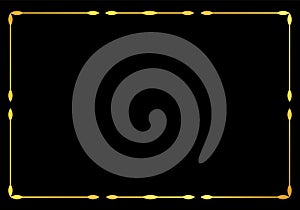 Vector illustration of gold colored frame banner on black background