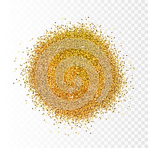 Vector illustration gold sparkles on transparent background. Glitter background. Golden backdrop for card, vip, exclusive,