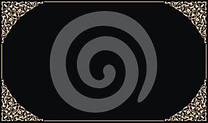 Vector illustration for golden rectangular Islamic frame border, Arabic ornament