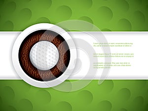 Vector illustration of a golf ball in the hole