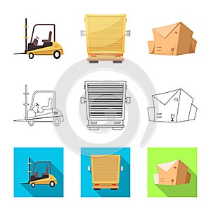 Vector illustration of goods and cargo icon. Collection of goods and warehouse stock symbol for web.