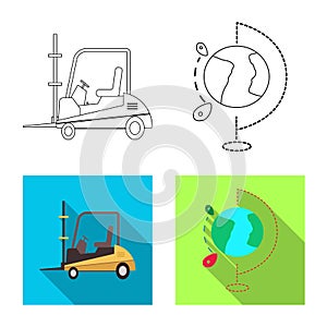 Vector illustration of goods and cargo icon. Collection of goods and warehouse stock vector illustration.