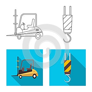 Vector illustration of goods and cargo icon. Collection of goods and warehouse stock vector illustration.