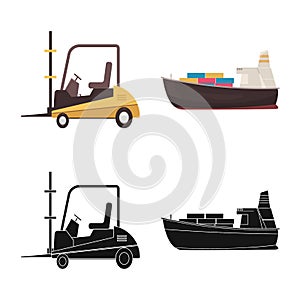 Vector illustration of goods and cargo icon. Collection of goods and warehouse vector icon for stock.