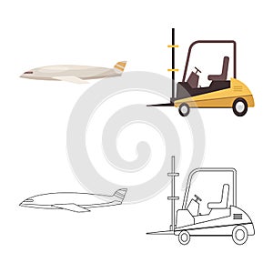 Vector illustration of goods and cargo logo. Collection of goods and warehouse stock symbol for web.