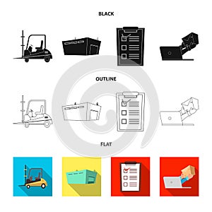 Vector illustration of goods and cargo logo. Collection of goods and warehouse stock vector illustration.