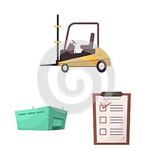 Vector illustration of goods and cargo logo. Collection of goods and warehouse stock vector illustration.