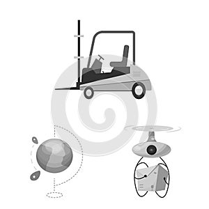 Vector illustration of goods and cargo logo. Collection of goods and warehouse stock vector illustration.