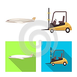 Vector illustration of goods and cargo logo. Set of goods and warehouse stock symbol for web.