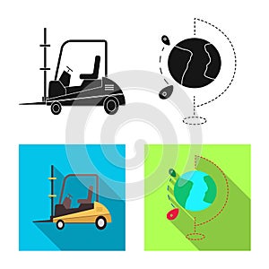 Vector illustration of goods and cargo logo. Set of goods and warehouse stock vector illustration.