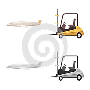Vector illustration of goods and cargo logo. Set of goods and warehouse vector icon for stock.