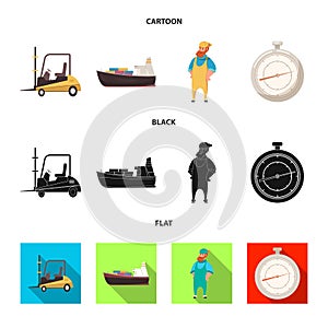 Vector illustration of goods and cargo logo. Set of goods and warehouse vector icon for stock.