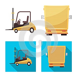 Vector illustration of goods and cargo sign. Collection of goods and warehouse stock vector illustration.