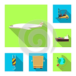 Vector illustration of goods and cargo sign. Collection of goods and warehouse vector icon for stock.