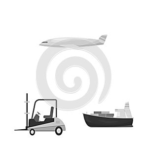 Vector illustration of goods and cargo symbol. Collection of goods and warehouse stock vector illustration.
