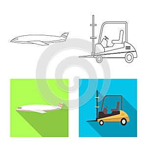 Vector illustration of goods and cargo symbol. Collection of goods and warehouse stock vector illustration.