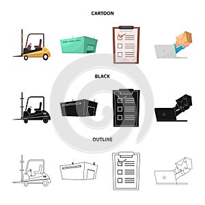 Vector illustration of goods and cargo symbol. Collection of goods and warehouse stock vector illustration.