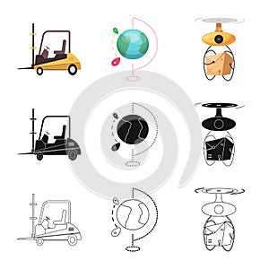 Vector illustration of goods and cargo symbol. Collection of goods and warehouse vector icon for stock.