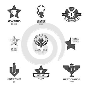 Vector Illustration, graphic elements editable for design with award and trophy.