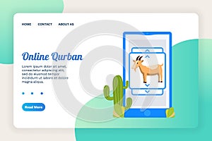 Vector illustration graphic of Ui/Ux Online Qurban. Goat vector. Perfect for UI/UX Design